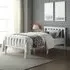 Single Wooden Bed Frame with Mattress - White, Pine