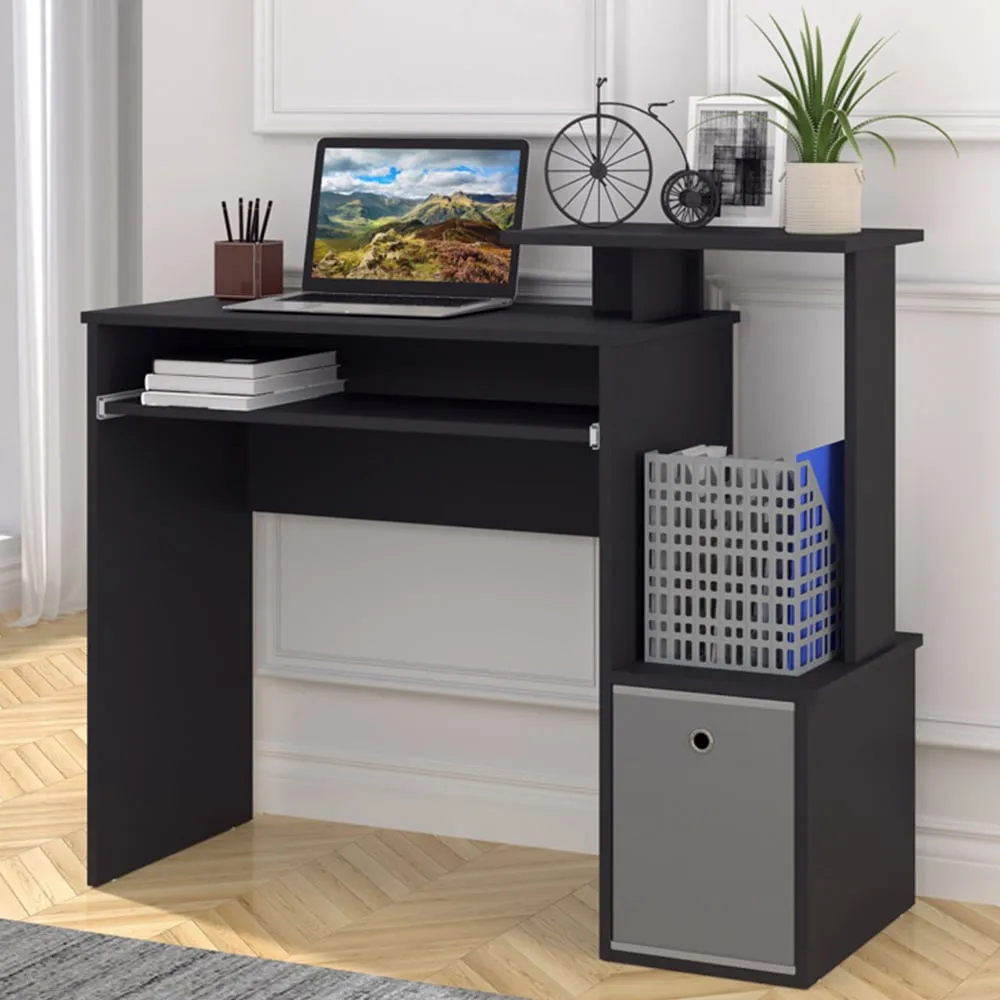 Sliding Keyboard Office Desk - Black image