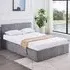 Small Double Ottoman Bed with Mattress - Grey, Velvet