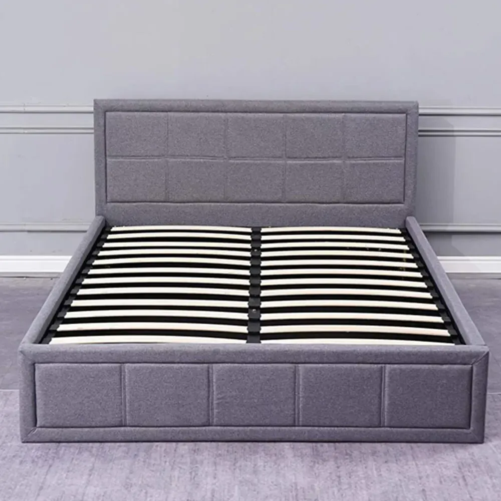 Small Double Ottoman Bed with Storage - Grey, Fabric