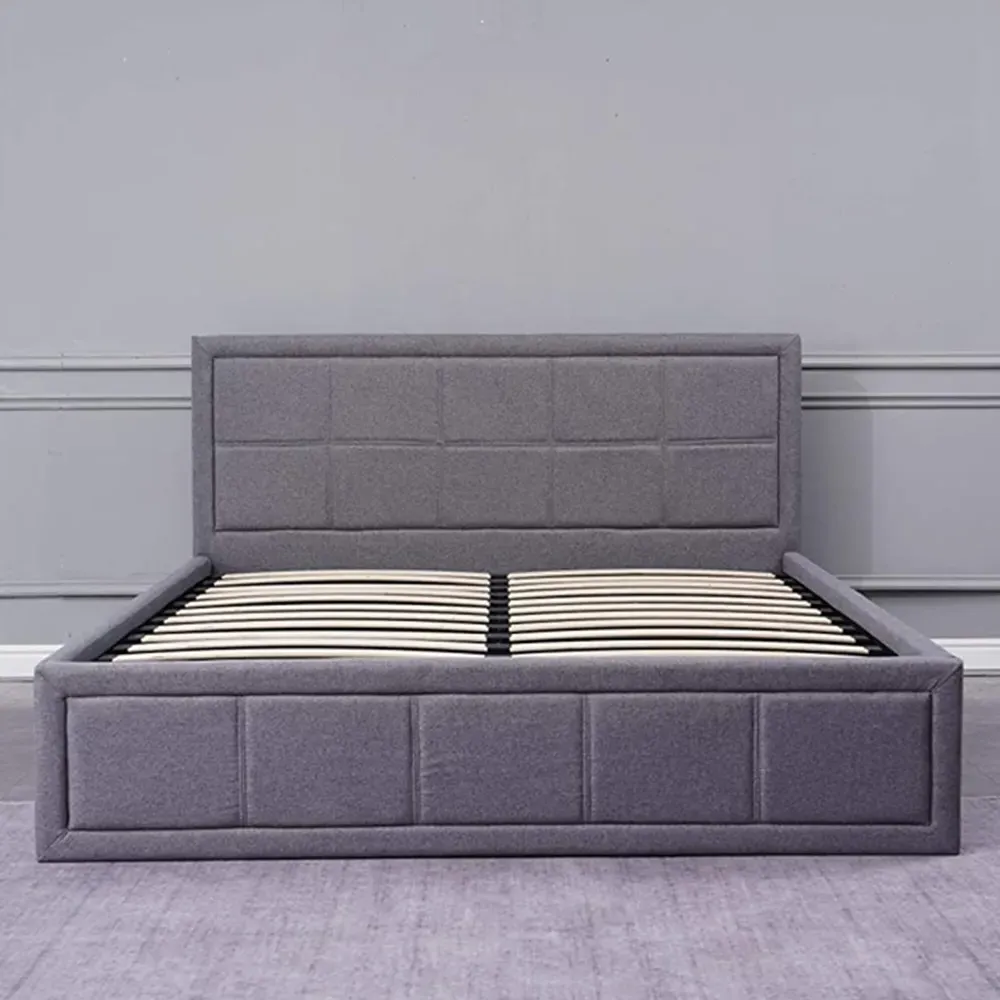 Small Double Ottoman Bed with Storage - Grey, Fabric