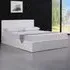 Small Double Ottoman Bed with Storage - White, Faux Leather