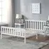 Small Double Wooden Bed Frame - White, Pine