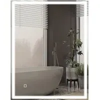 Smart Touch LED Bathroom Mirror 90x70cm - Silver