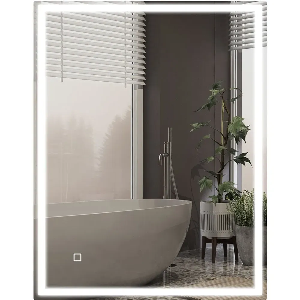Smart Touch LED Bathroom Mirror 90x70cm - Silver image