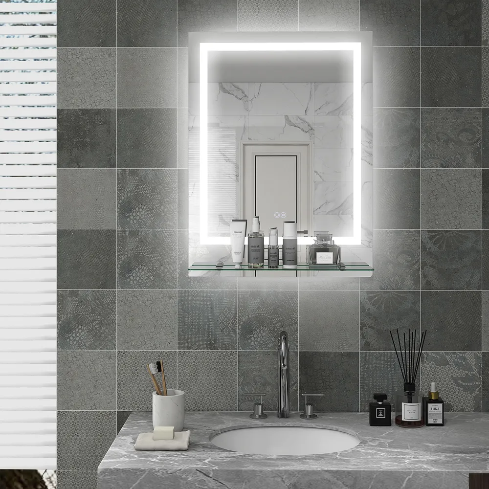Smart Touch LED Bathroom Wall Mirror 80x60cm - Clear
