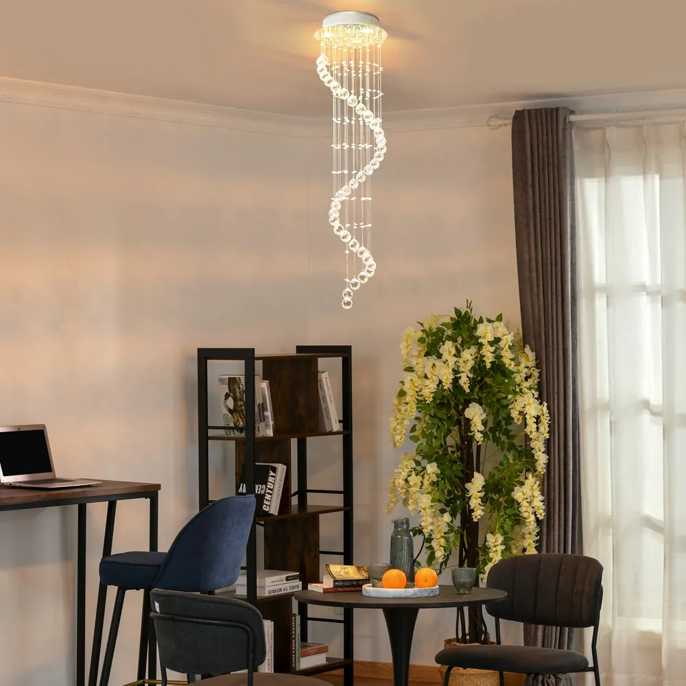 Spiral Crystal Chandelier - Silver