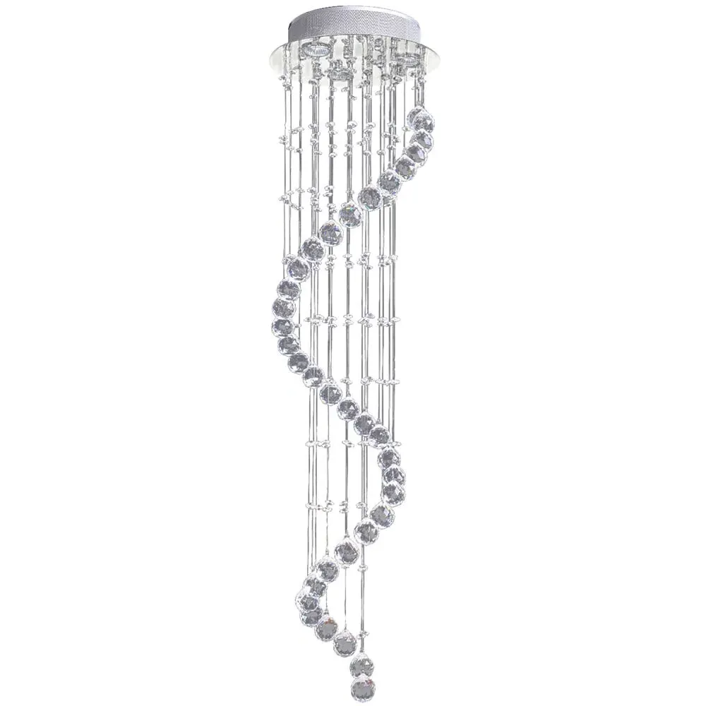 Spiral Crystal Chandelier - Silver image