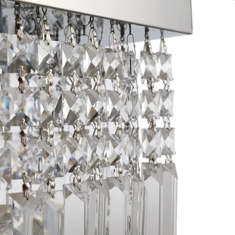 Square Crystal Ceiling Light - Silver