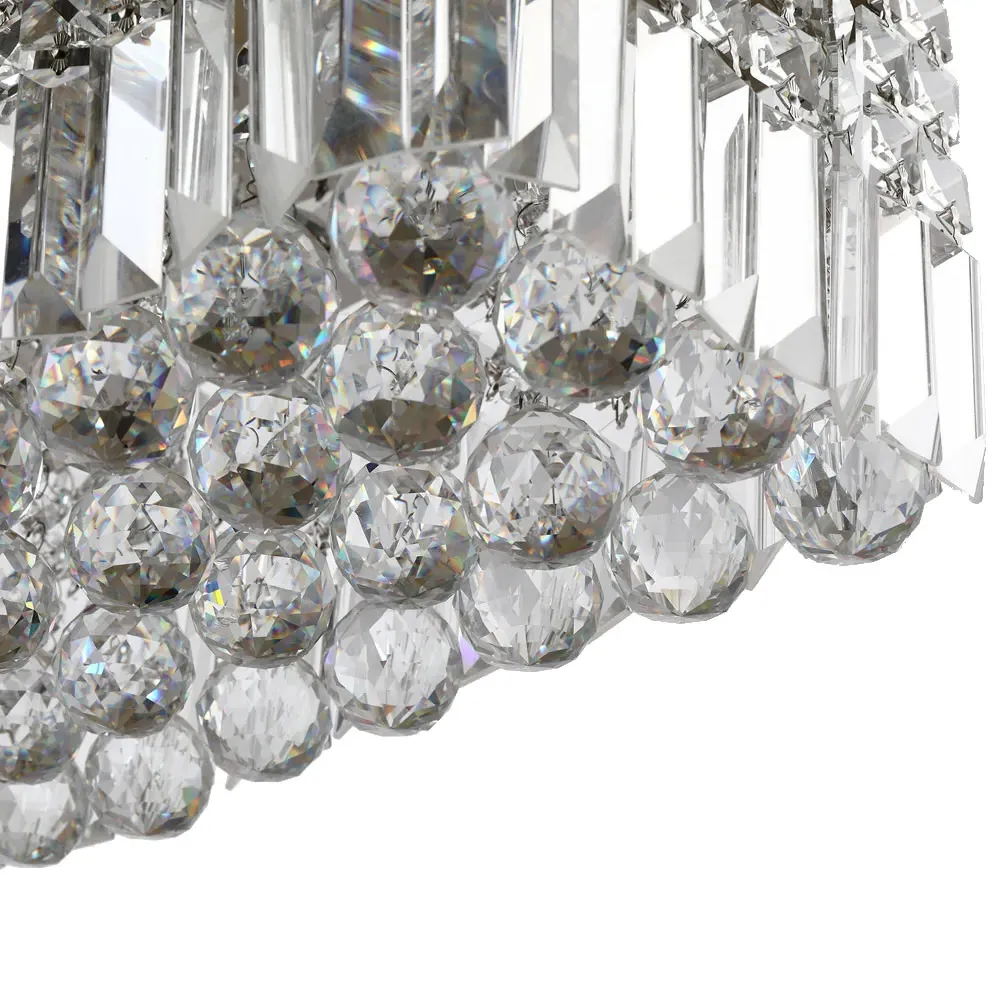 Square Crystal Ceiling Light - Silver
