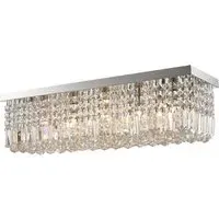 Square Crystal Ceiling Light - Silver