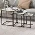 Stackable Nest of Tables Set of 3 - White, Faux Marble