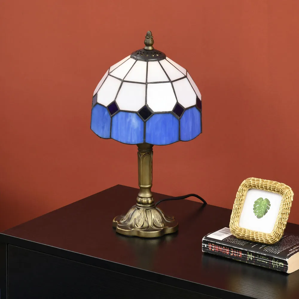Stained Glass Table Lamp - Blue