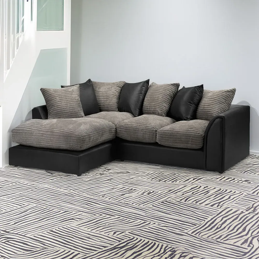 Sturridge 3-Seater Right Hand Corner Sofa - Charcoal, Chenille