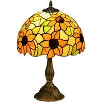 Sunflower Stained Glass Table Lamp - Orange