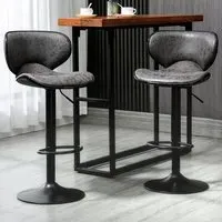 Swivel Bar Stool Set of 2 - Black