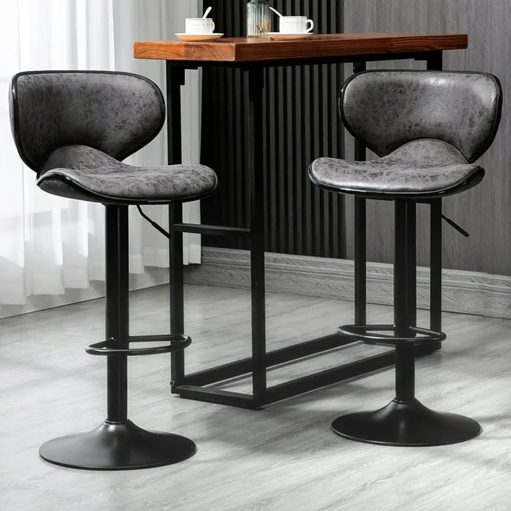 Swivel Bar Stool Set of 2 - Black