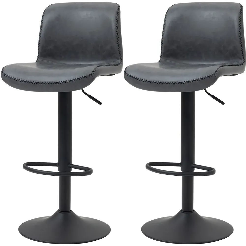 Swivel Base Bar Stool Set of 2 - Grey
