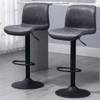 Swivel Base Bar Stool Set of 2 - Grey