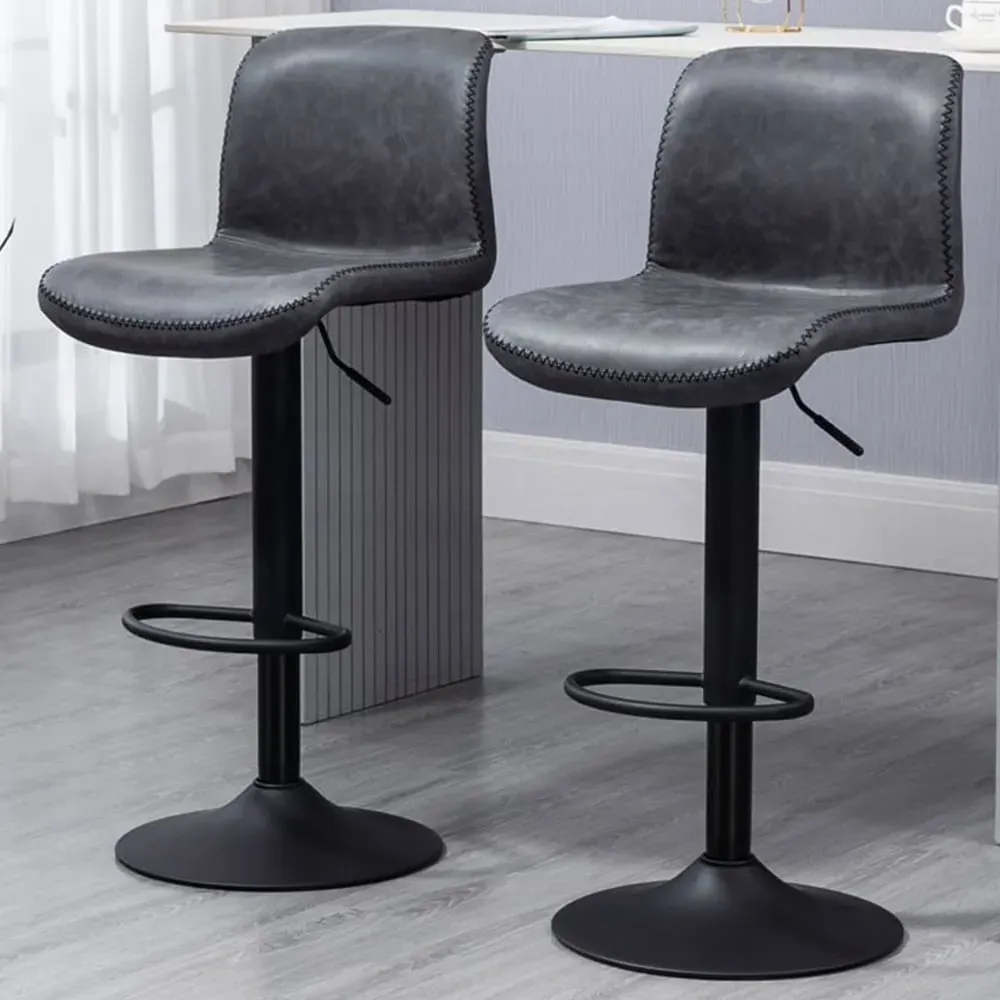 Swivel Base Bar Stool Set of 2 - Grey