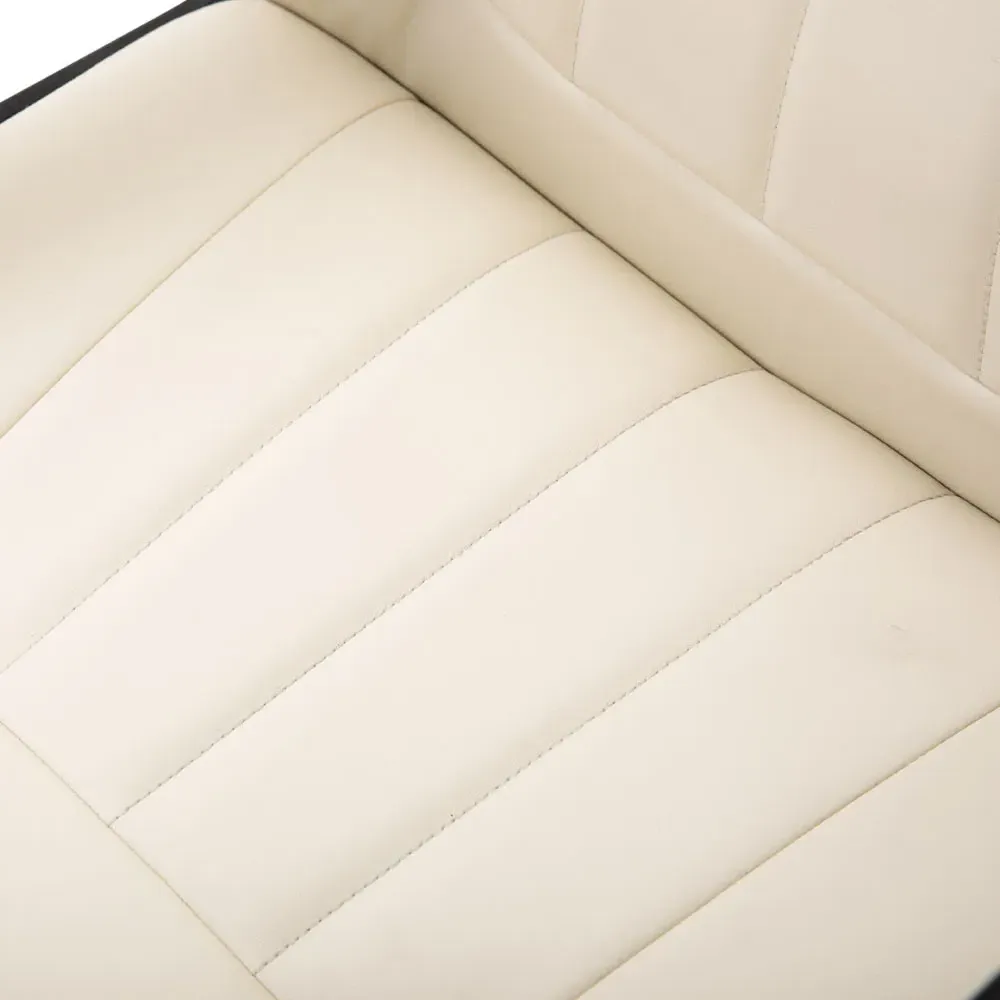 Swivel Desk Chair with Armrests - Cream, PU Leather