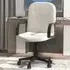 Swivel Desk Chair with Armrests - Cream, PU Leather