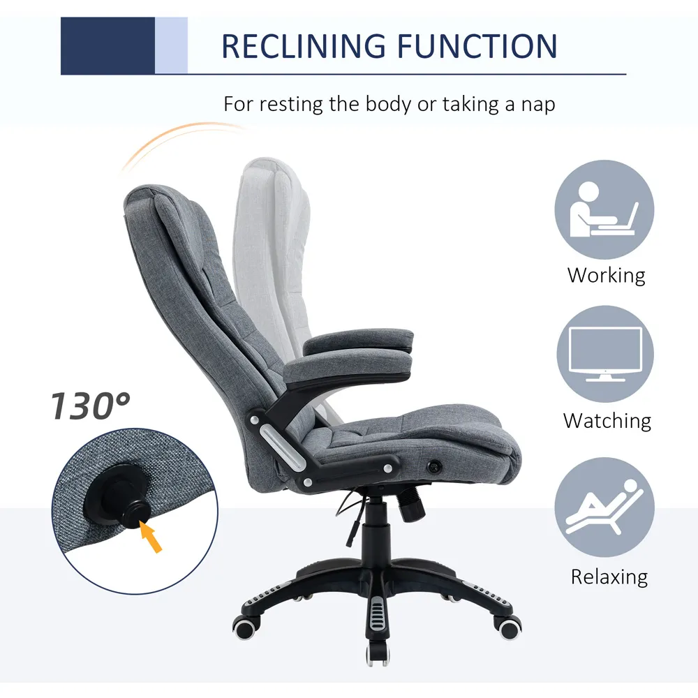 Swivel Desk Office Chair with Reclining - Grey