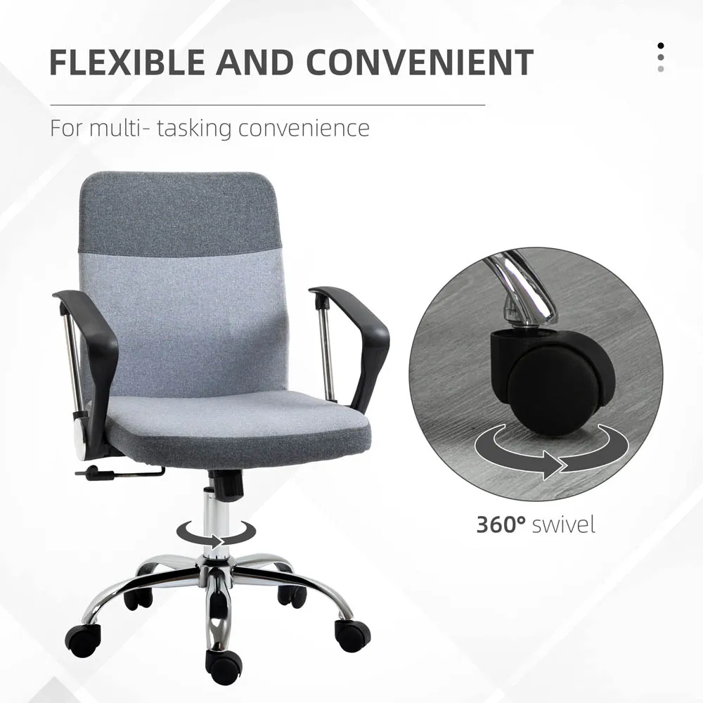 Swivel Ergonomic Office Chair - Grey, Linen