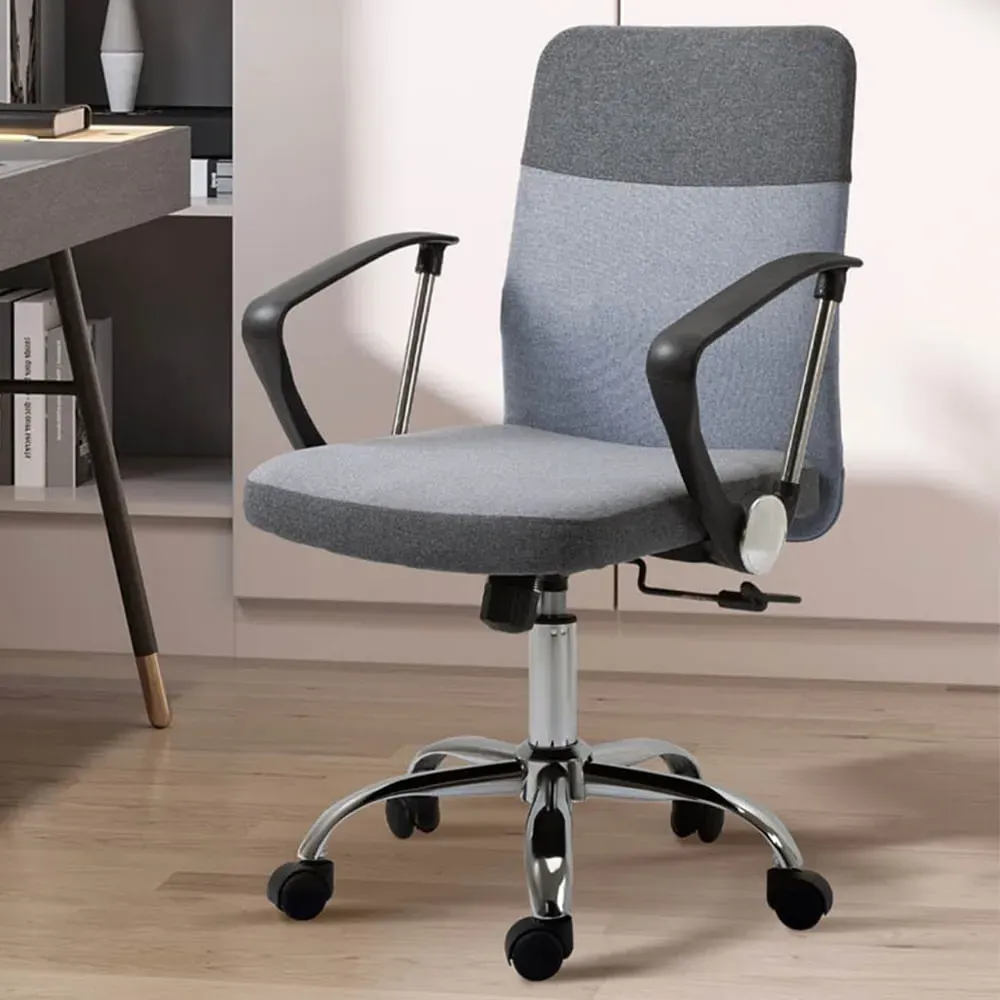 Swivel Ergonomic Office Chair - Grey, Linen image