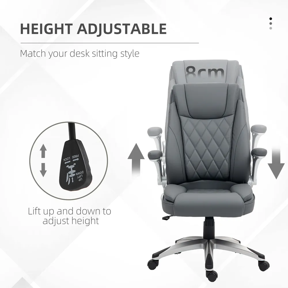 Swivel High Back Executive Office Chair - Dark Grey