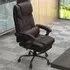 Swivel Massage Office Chair with Footrest - Brown, PU Leather