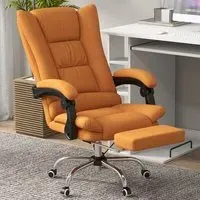 Swivel Massage Office Chair with Heat - Brown, PU Leather