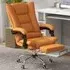 Swivel Massage Office Chair with Heat - Brown, PU Leather