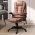 Swivel Massage Recliner Office Chair - Brown, Microfibre