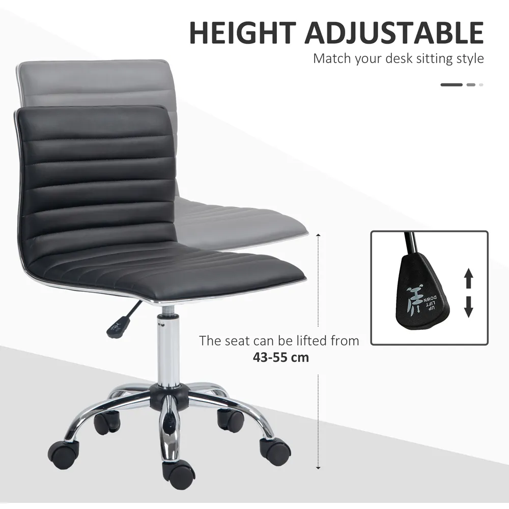 Swivel Office Chair - Black, PU Leather
