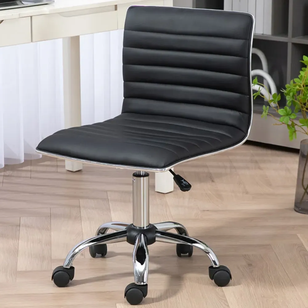 Swivel Office Chair - Black, PU Leather image