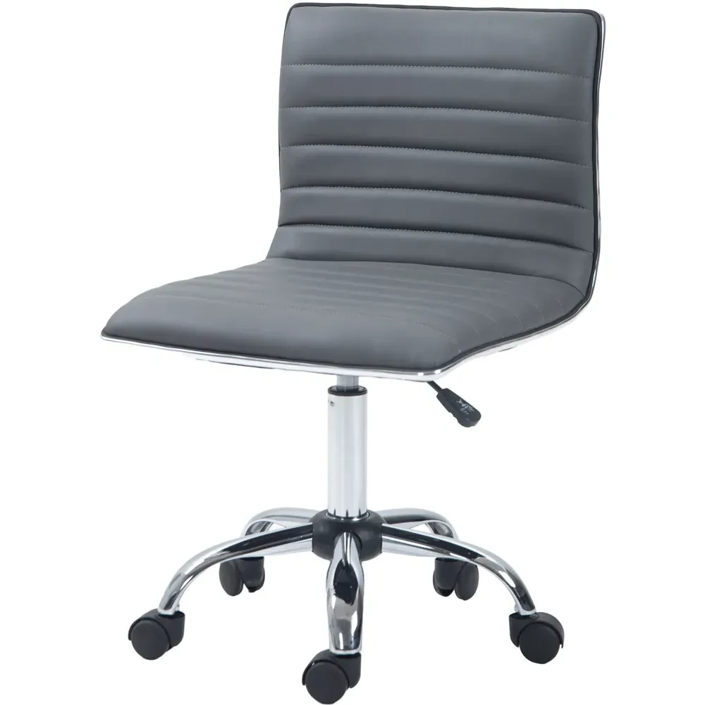 Swivel Office Chair - Dark Grey, PU Leather