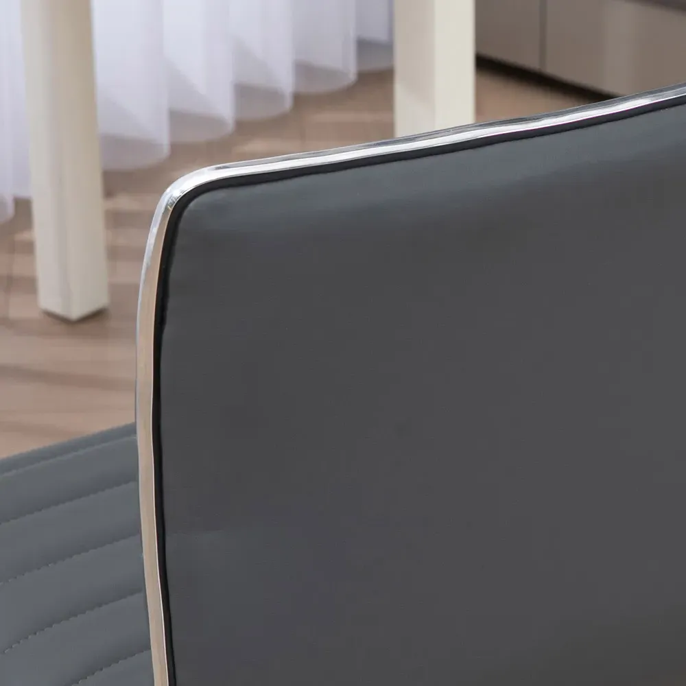 Swivel Office Chair - Dark Grey, PU Leather