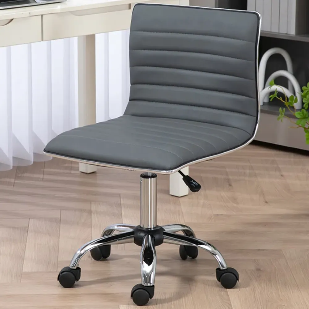 Swivel Office Chair - Dark Grey, PU Leather