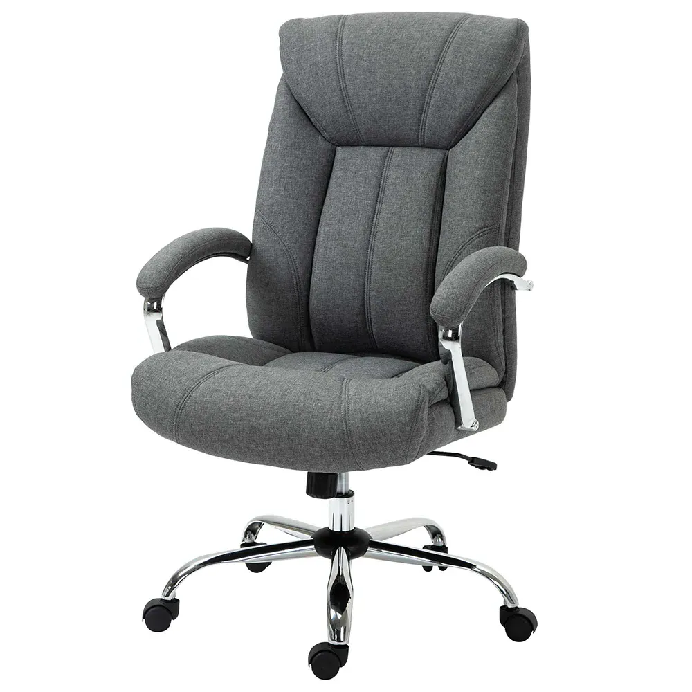 Swivel Office Chair - Grey, Linen