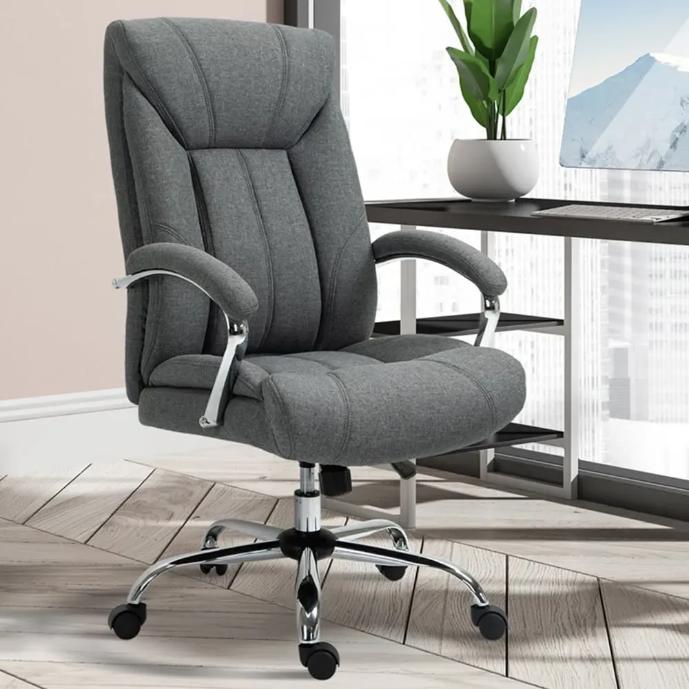 Swivel Office Chair - Grey, Linen