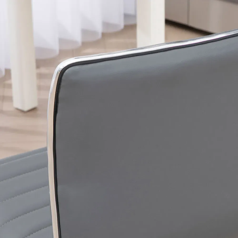 Swivel Office Chair - Light Grey, PU Leather