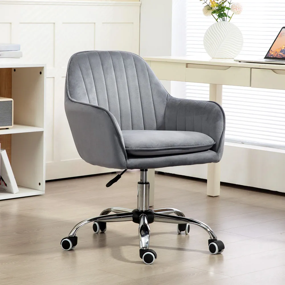 Swivel Office Chair with Adjustable Height - Grey