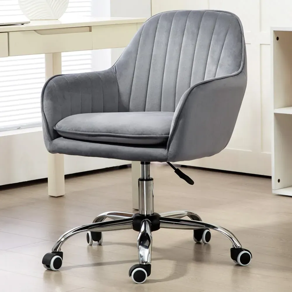 Swivel Office Chair with Adjustable Height - Grey