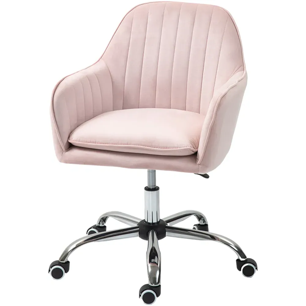 Swivel Office Chair with Adjustable Height - Pink