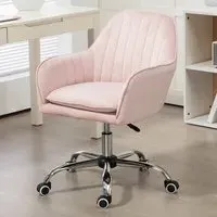 Swivel Office Chair with Adjustable Height - Pink