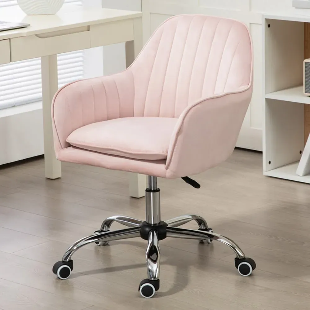Swivel Office Chair with Adjustable Height - Pink
