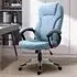 Swivel Office Chair with Armrests - Blue, Linen