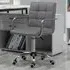 Swivel Office Chair with Armrests - Grey, PU Leather
