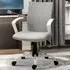 Swivel Office Chair with Armrests - Light Grey, Linen